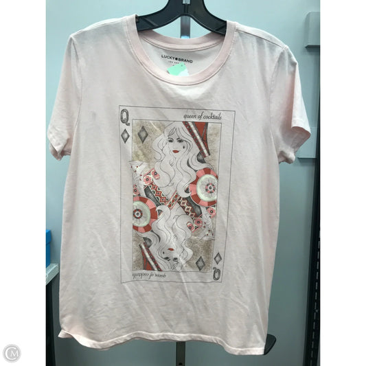 Top Short Sleeve By Lucky Brand In Pink, Size: M
