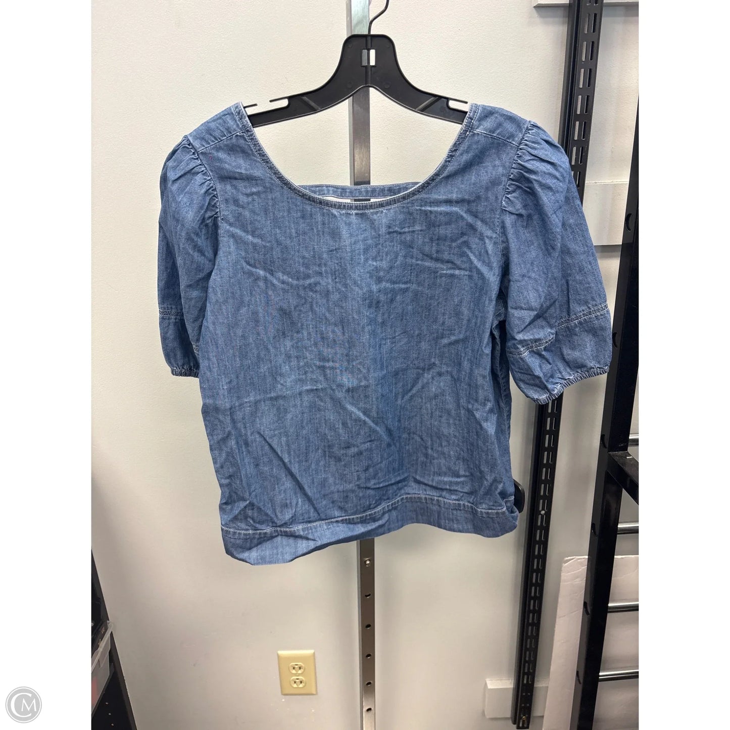 Top Short Sleeve By Loft In Blue Denim, Size: S