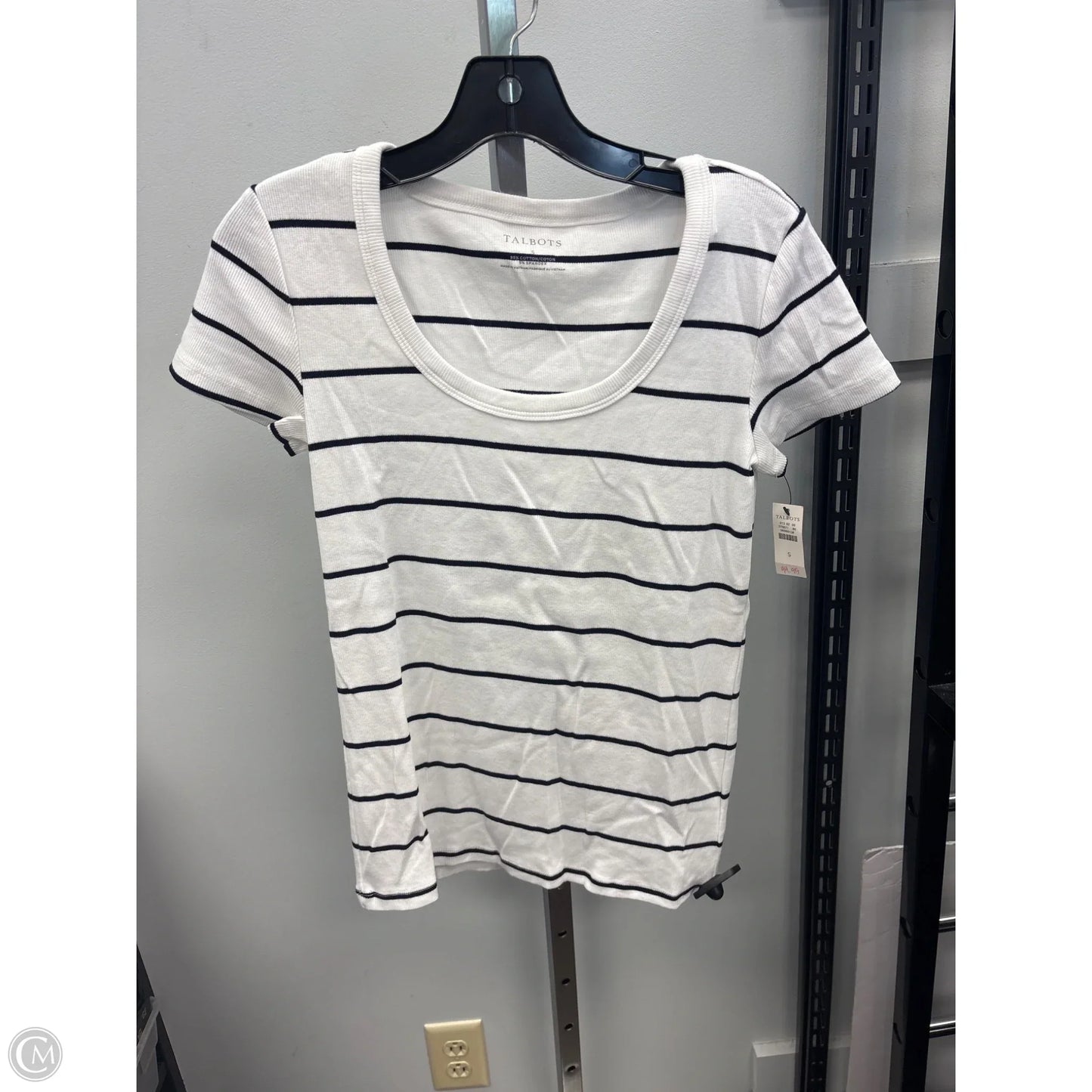 Top Short Sleeve By Talbots In Striped Pattern, Size: S