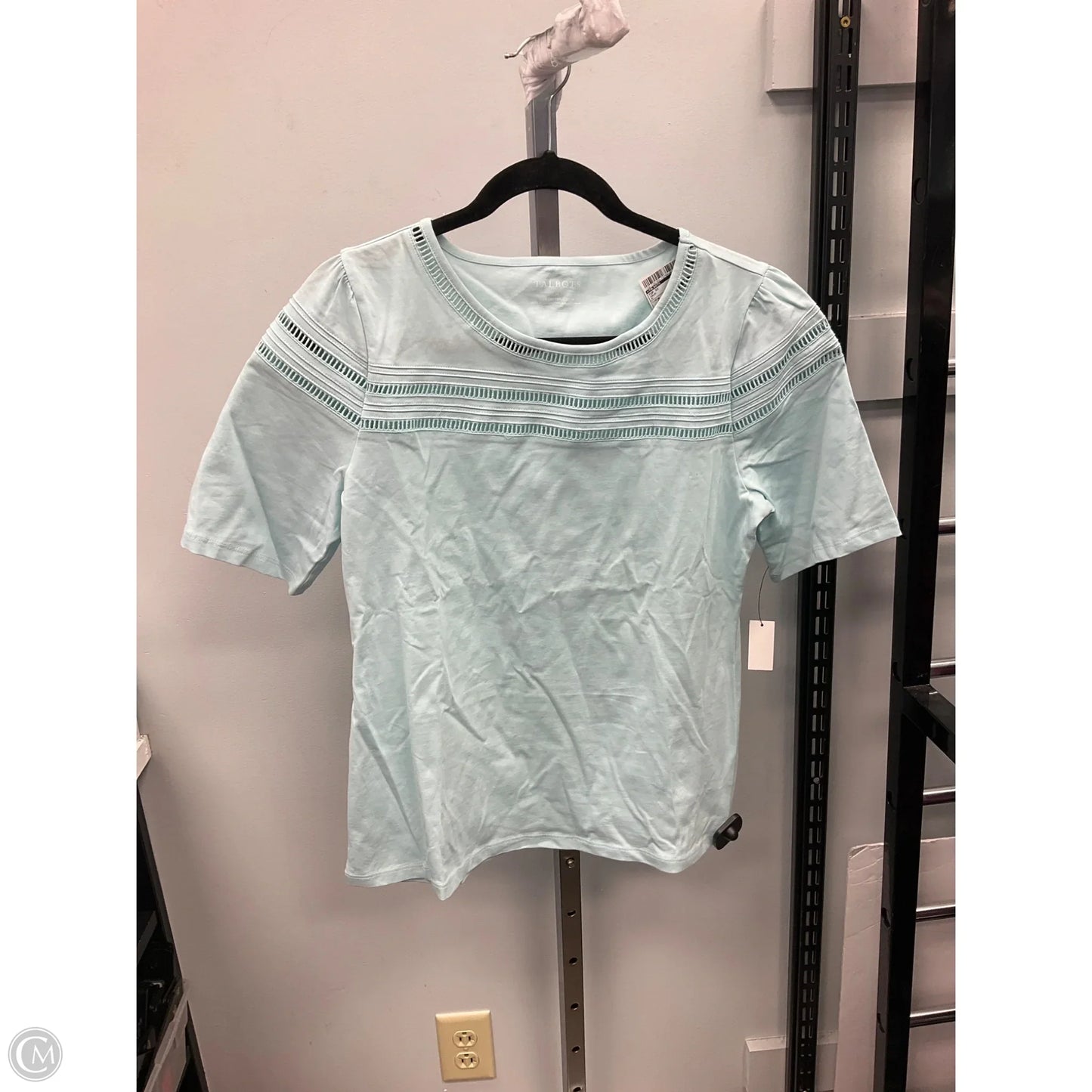 Top Short Sleeve By Talbots In Aqua, Size: M