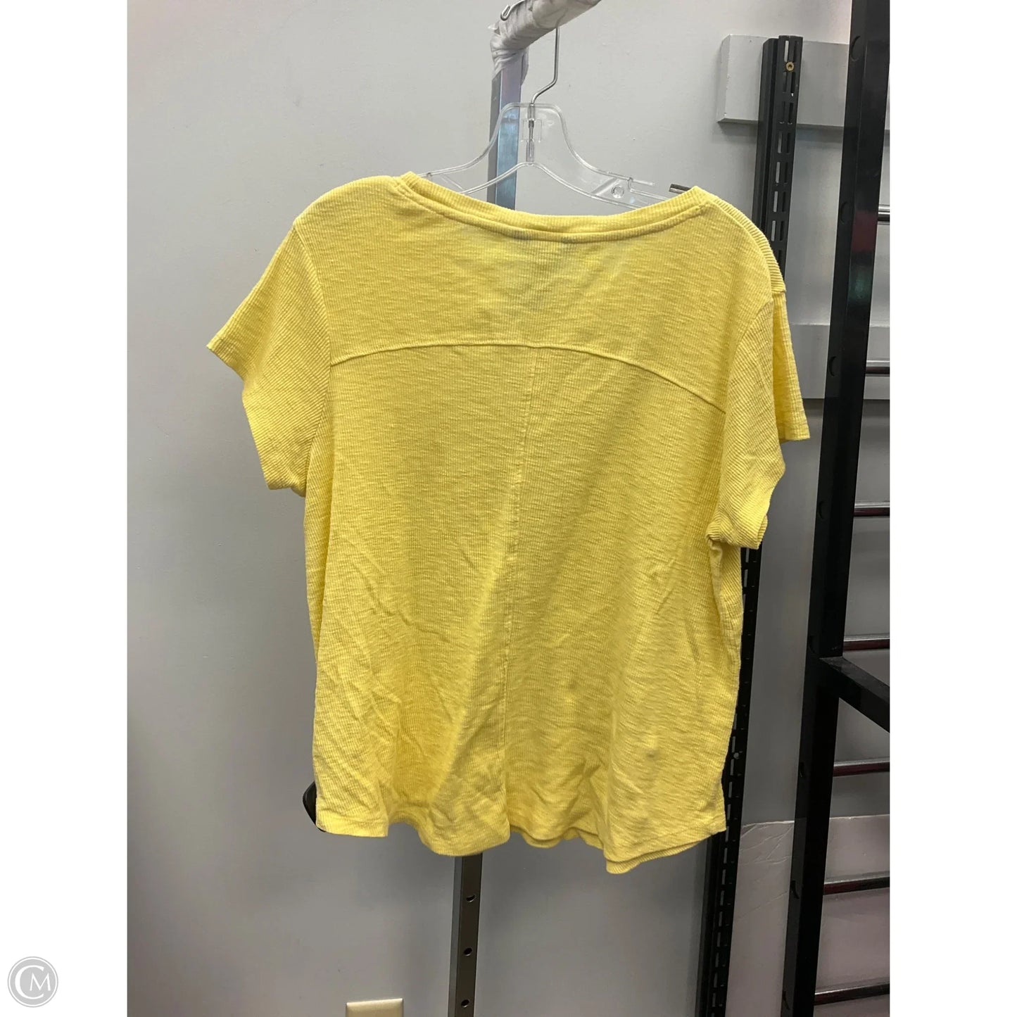Top Short Sleeve By Natural Reflections In Yellow, Size: L
