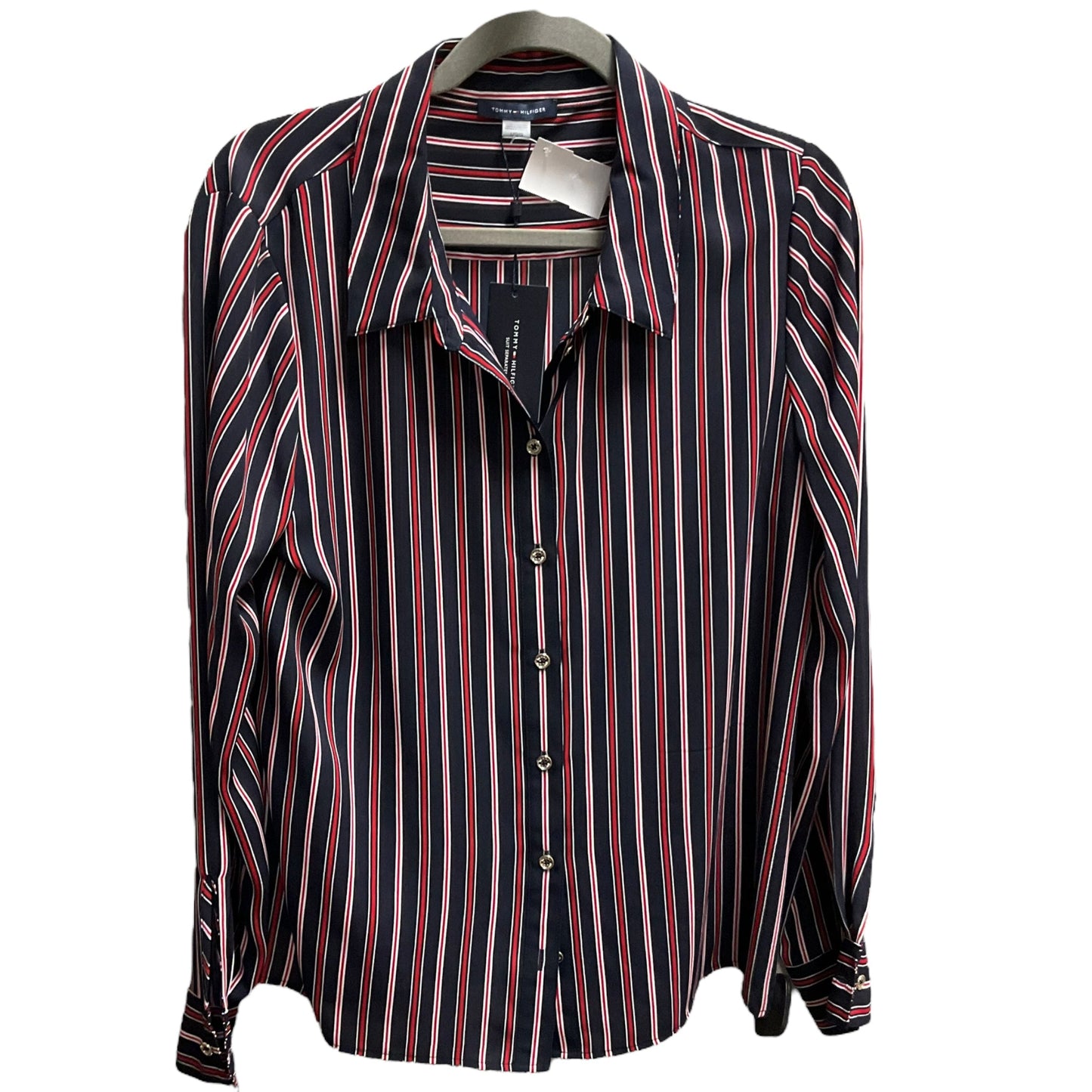 Top Long Sleeve By Tommy Hilfiger In Striped Pattern, Size: L