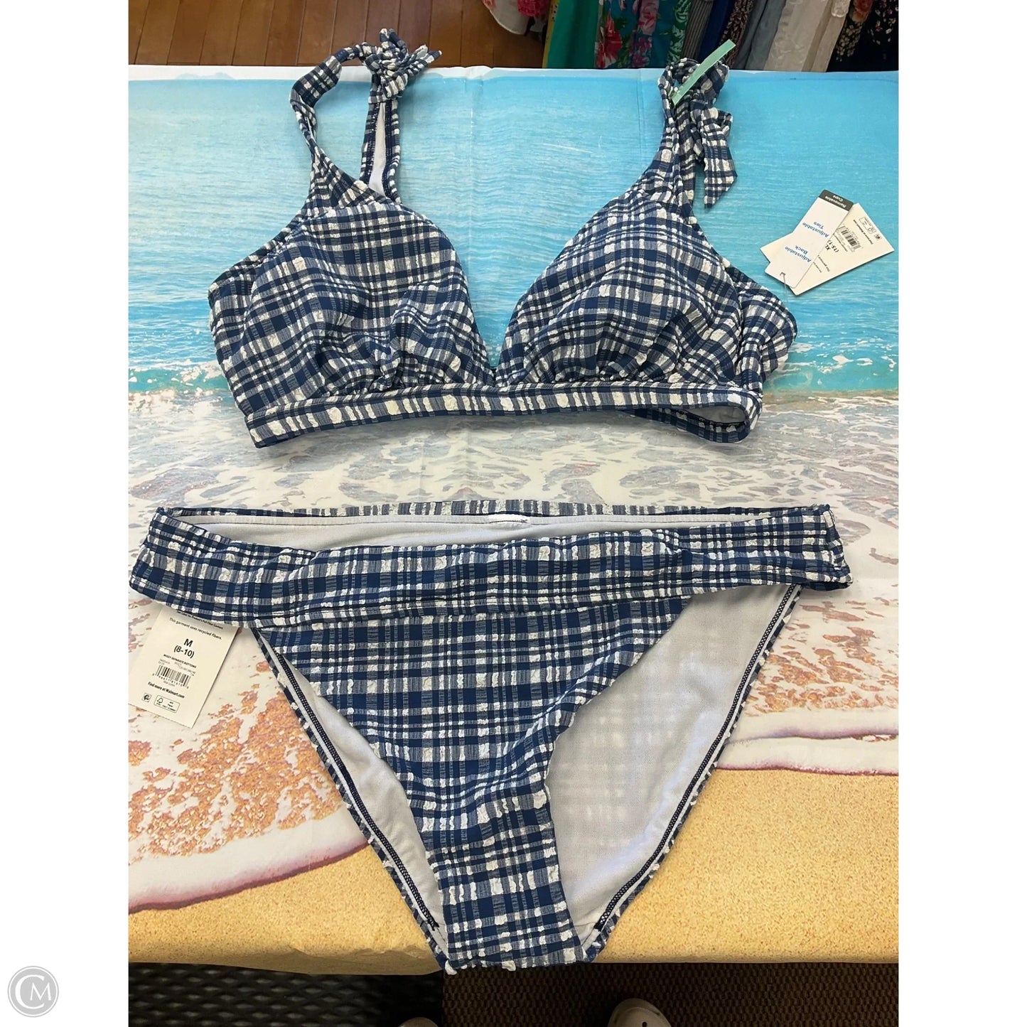 Swimsuit By Time And Tru In Plaid Pattern, Size: L