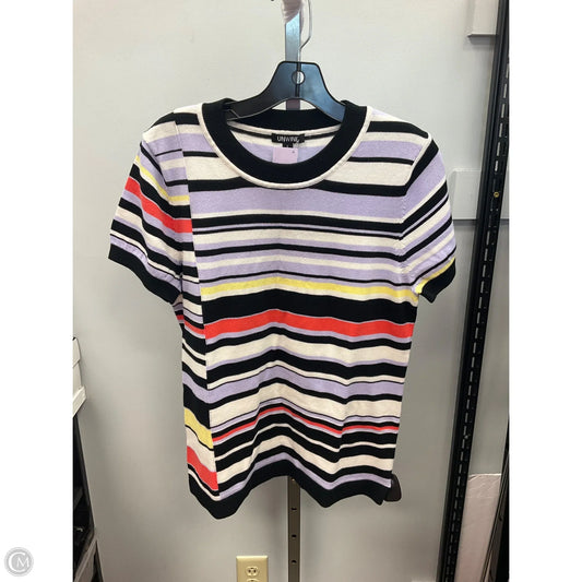 Top Short Sleeve By Clothes Mentor In Purple & White, Size: L