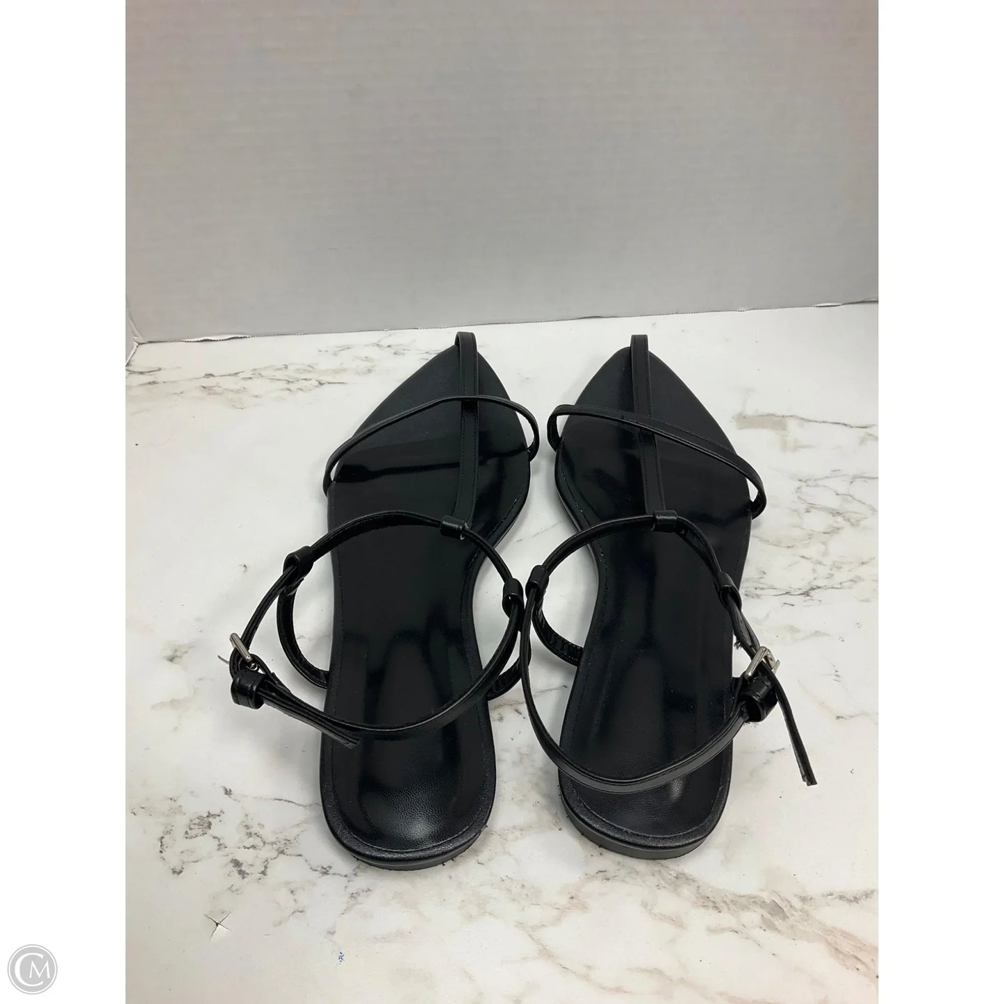Sandals Flats By Clothes Mentor In Black, Size: 9