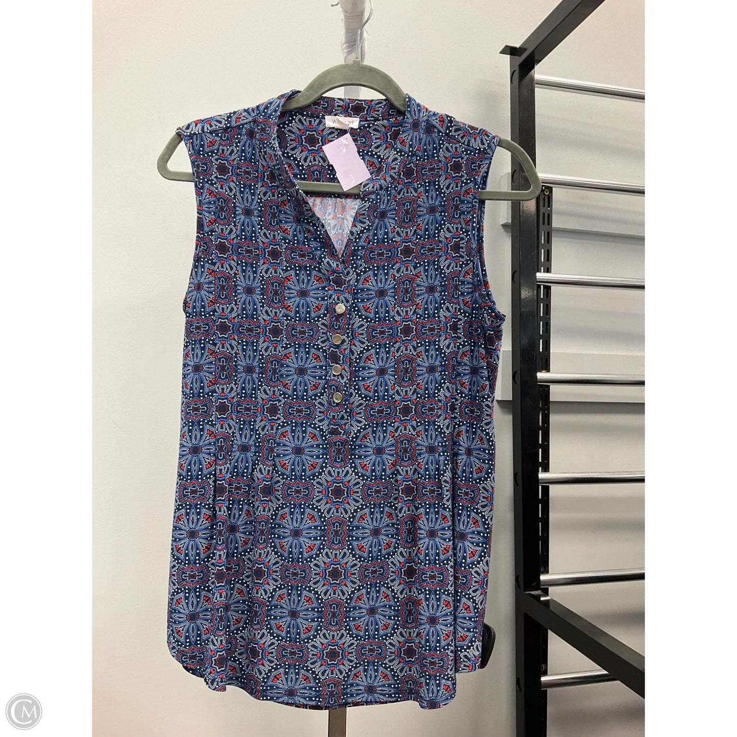 Top Sleeveless By Westport In Blue & Red & White, Size: S