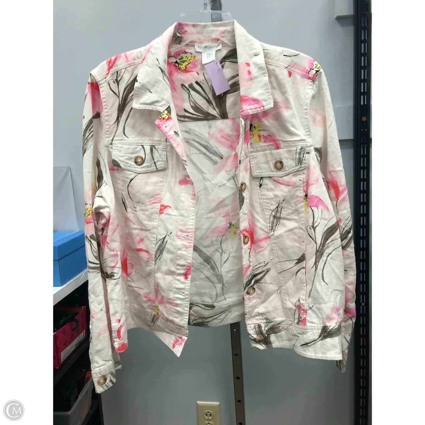 Jacket Shirt By Cynthia Rowley In Floral Print, Size: Xl