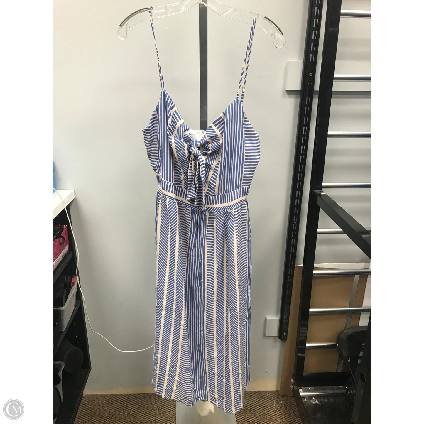 Dress Casual Short By Lush In Blue & Cream, Size: Xl