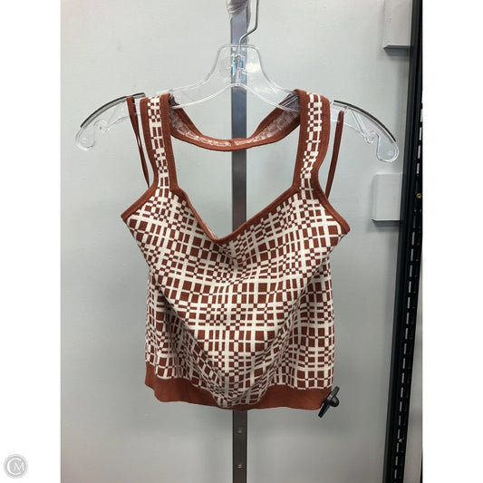 Top Sleeveless By Abercrombie And Fitch In Brown & White, Size: Xl