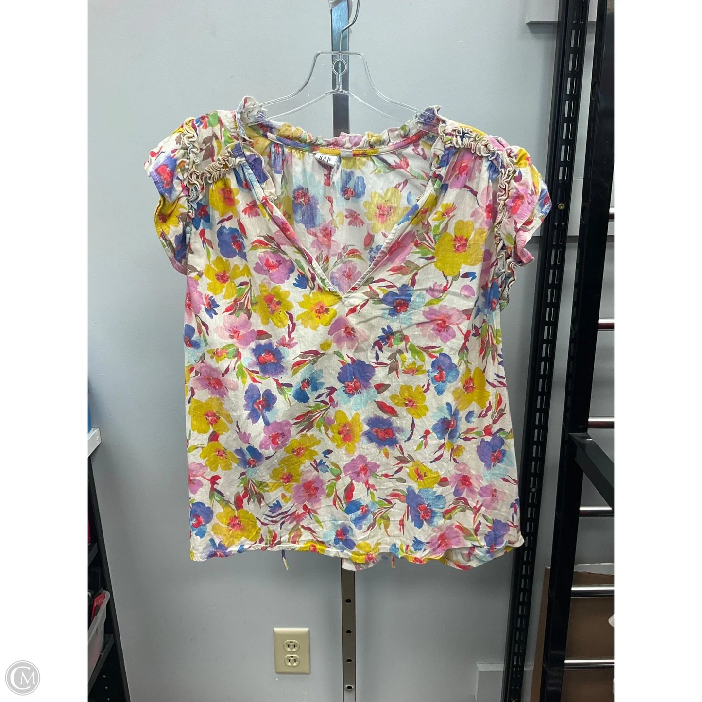Top Short Sleeve By Gap In Floral Print, Size: L