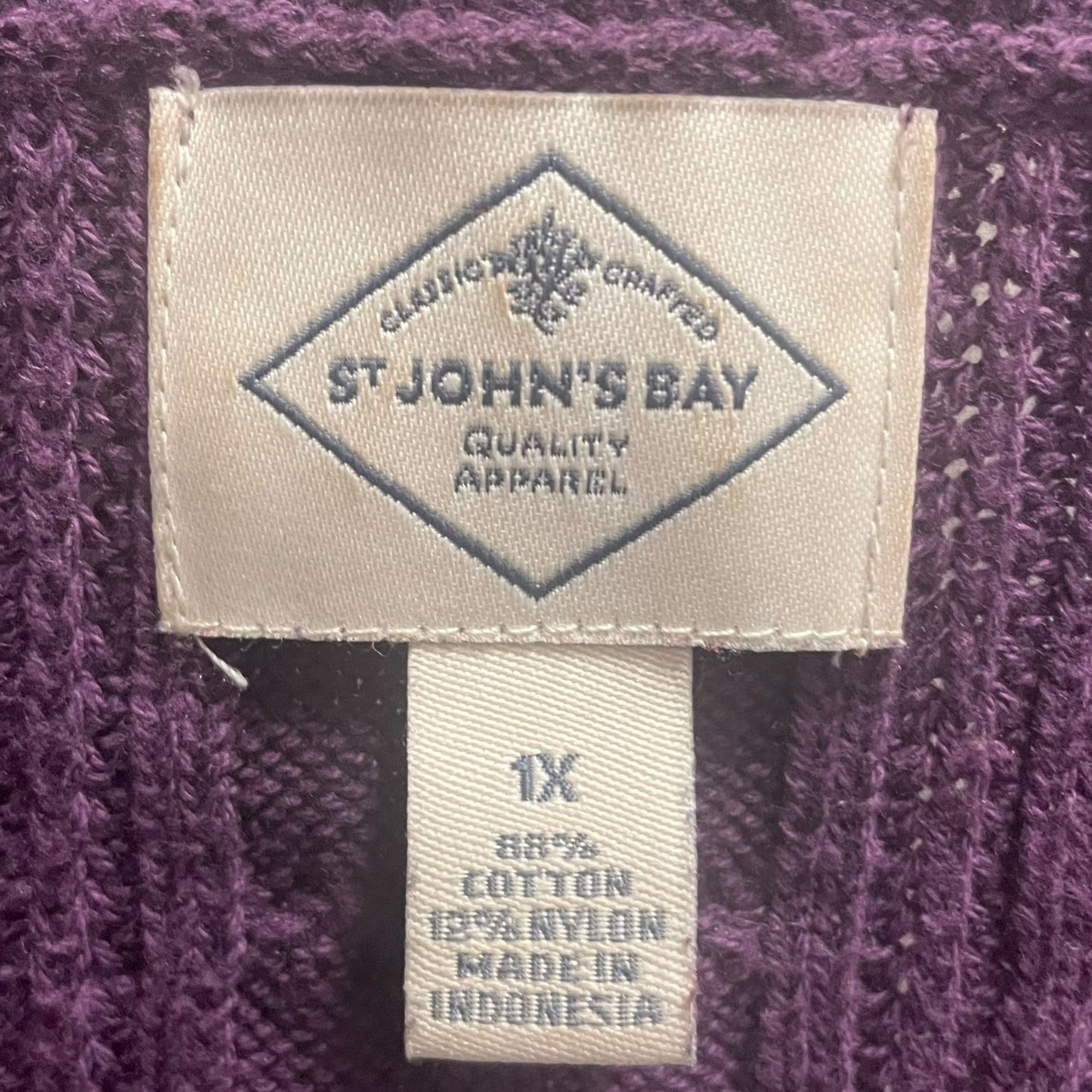 Sweater By St Johns Bay In Purple, Size: 1x