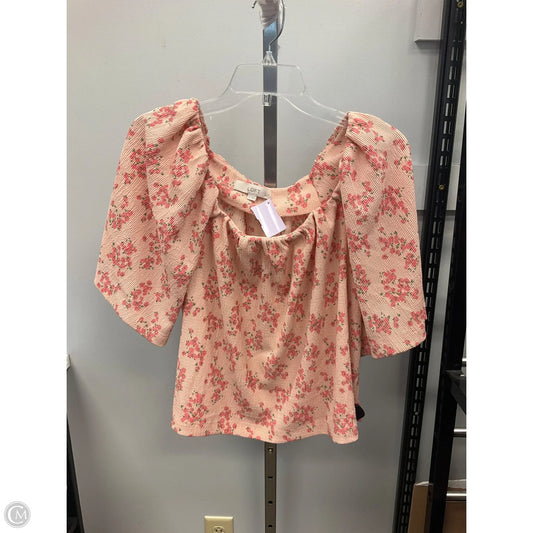 Top Short Sleeve By Loft In Floral Print, Size: M