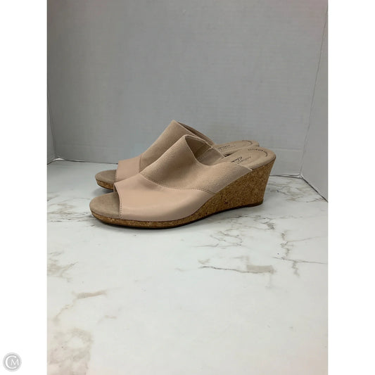 Shoes Heels Wedge By Clarks In Cream, Size: 10