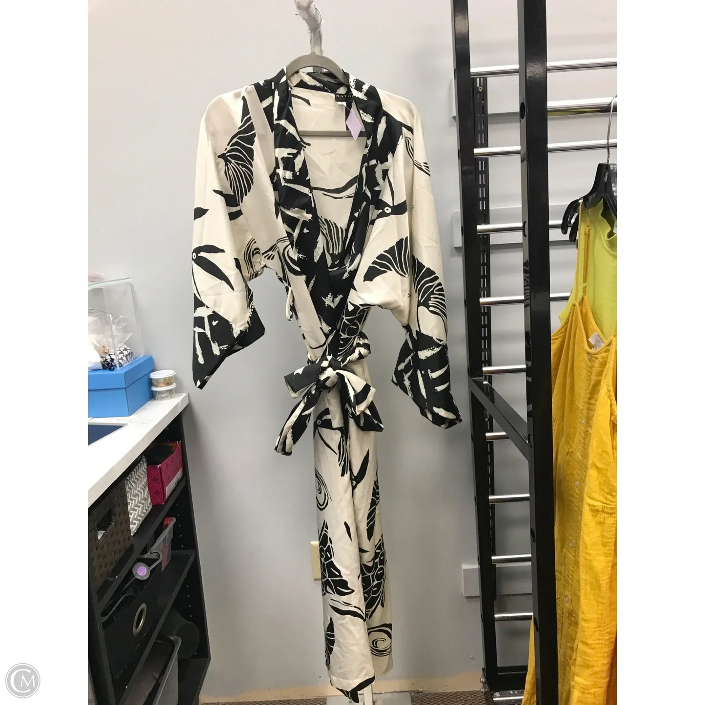 Dress Casual Midi By Natori In Black & Cream, Size: M