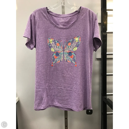 Top Short Sleeve Basic By St Johns Bay In Purple, Size: L