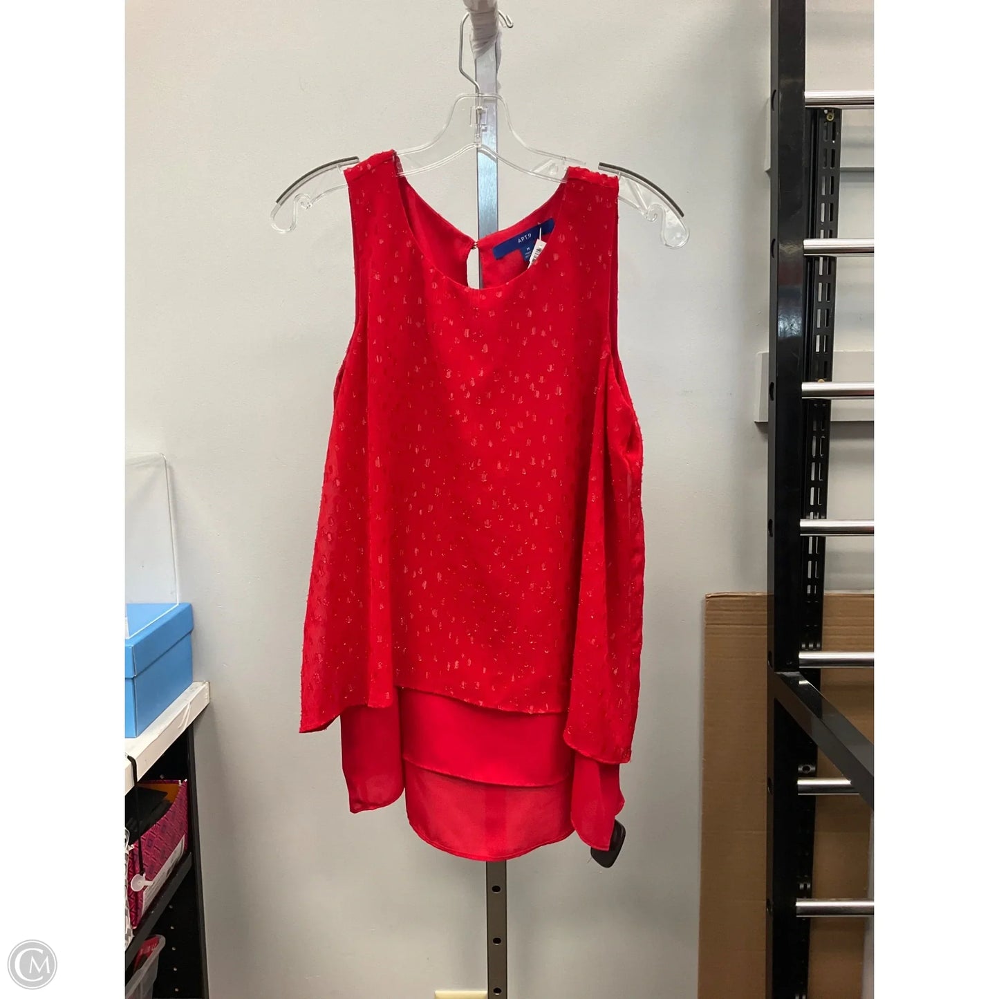 Top Sleeveless By Apt 9 In Red, Size: M