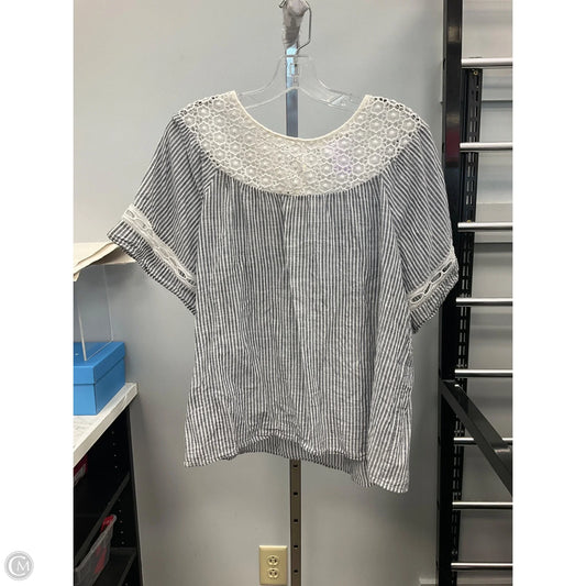 Top Short Sleeve By Loft In Striped Pattern, Size: S