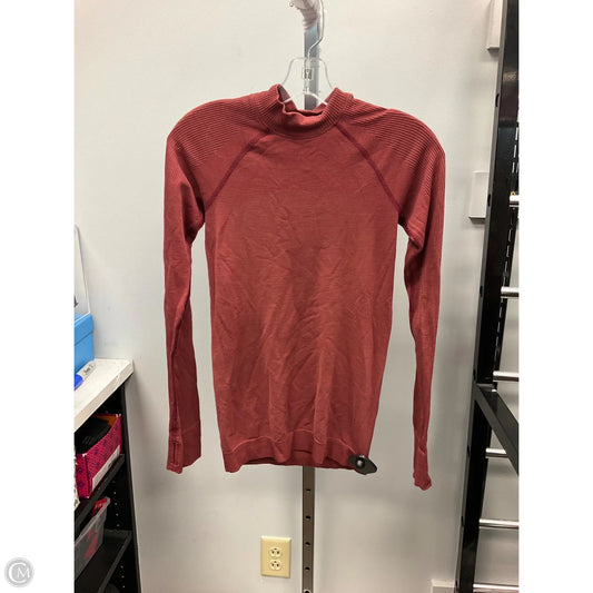 Athletic Top Long Sleeve Crewneck By Lululemon In Orange, Size: S