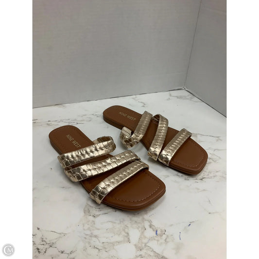 Sandals Flats By Nine West In Gold, Size: 7.5
