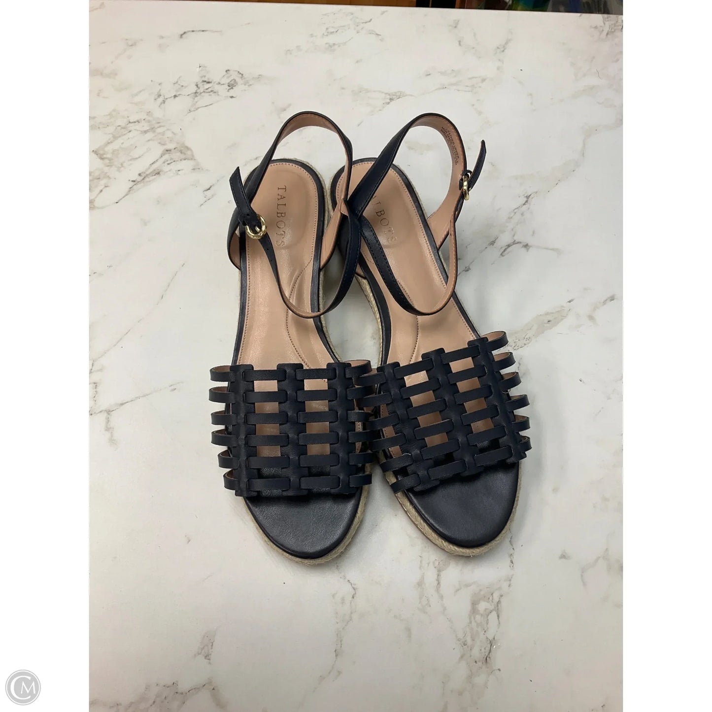 Sandals Heels Platform By Talbots In Navy, Size: 9.5