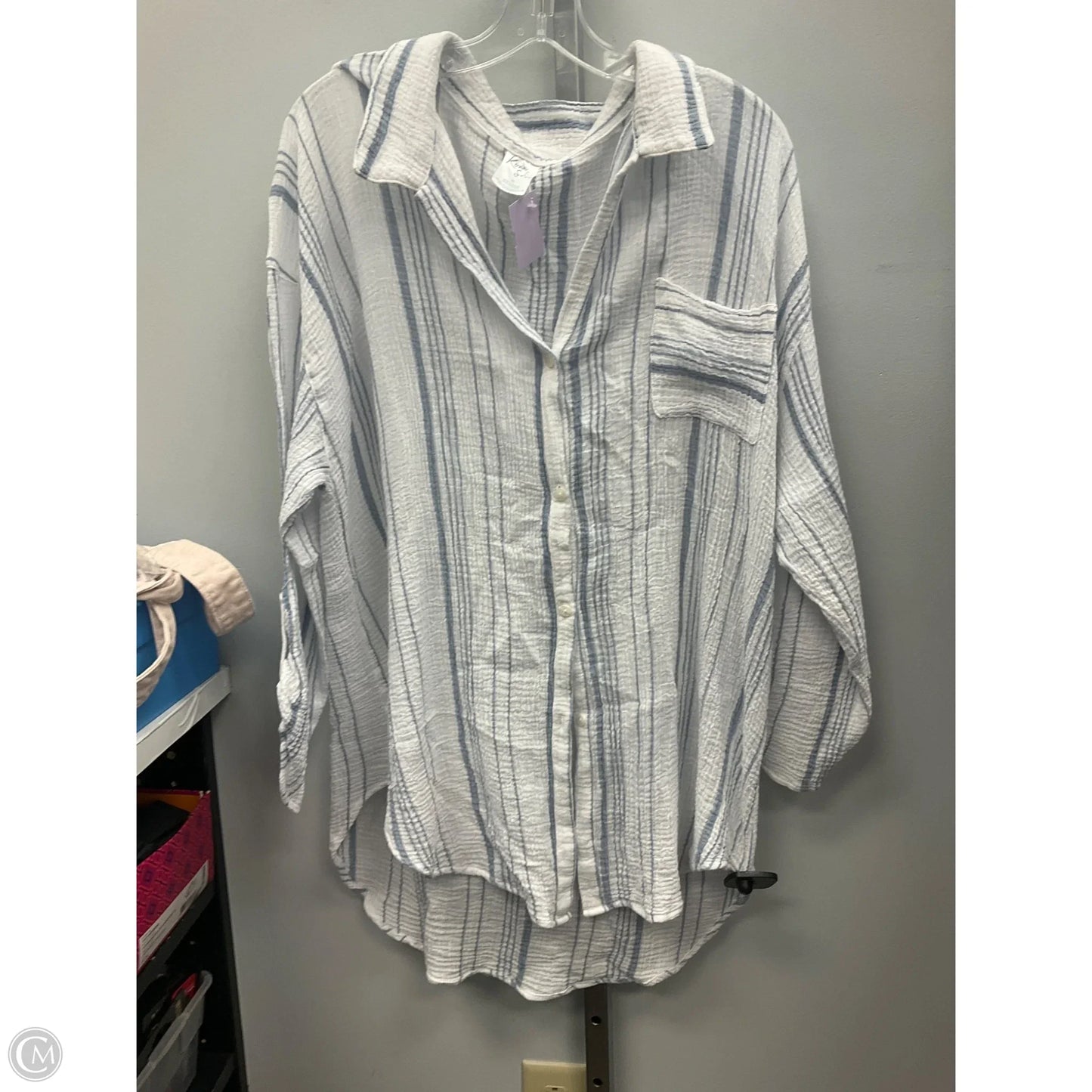 Top Long Sleeve By Kona Sol In Striped Pattern, Size: Xl