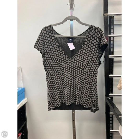Top Short Sleeve By Gap In Black & Cream, Size: L
