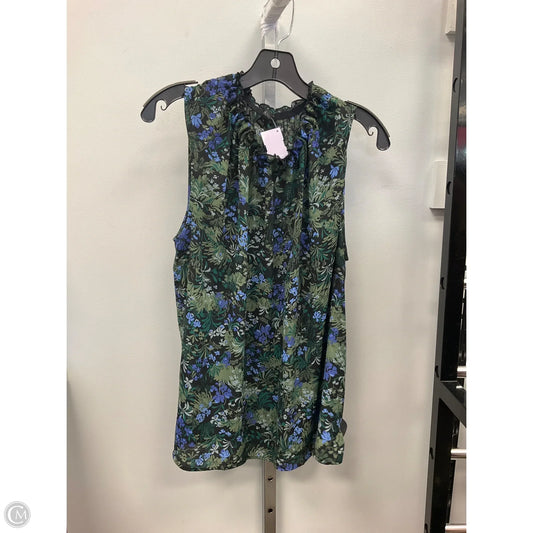 Top Sleeveless By Ann Taylor In Black & Green, Size: Xl