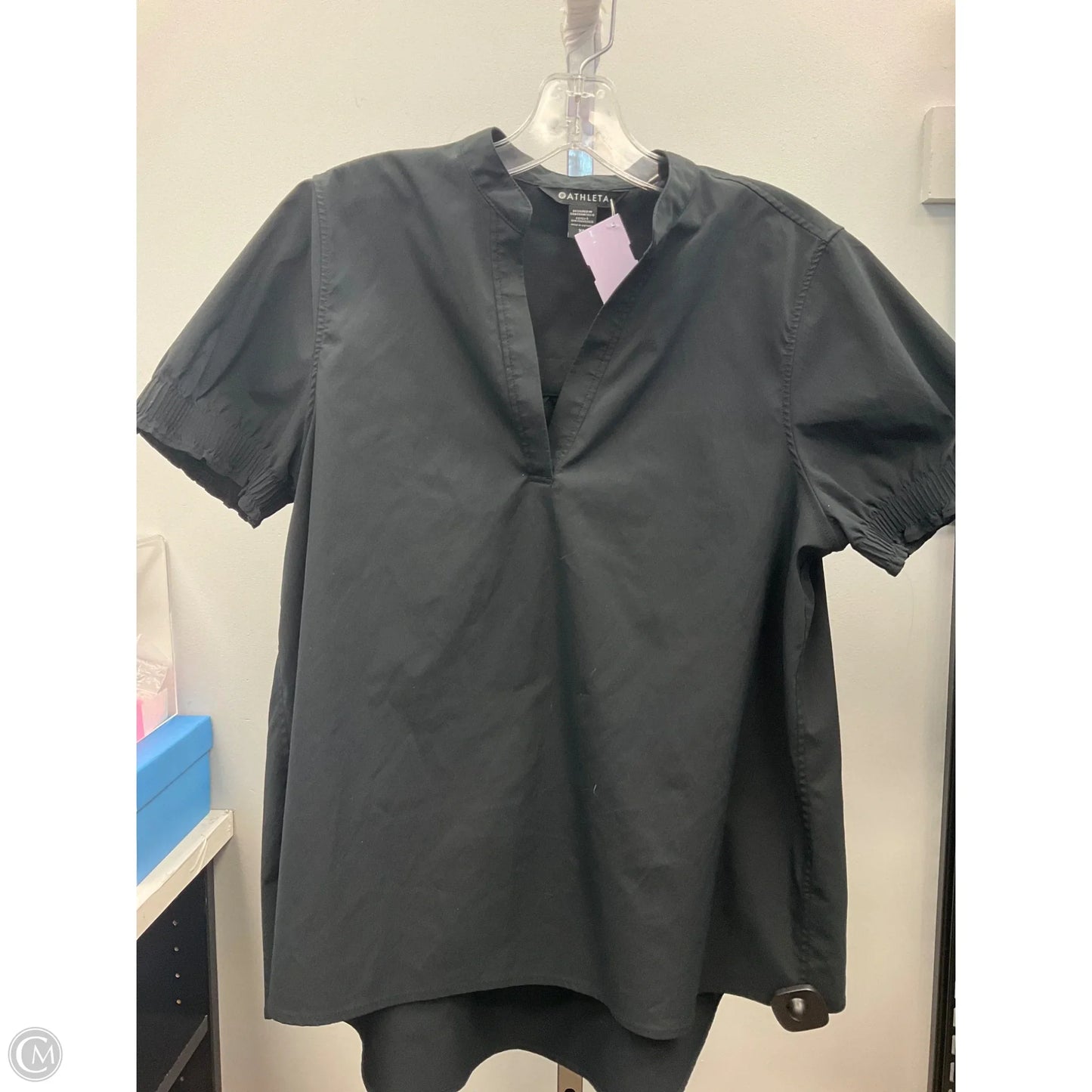 Top Short Sleeve By Athleta In Black, Size: Xs