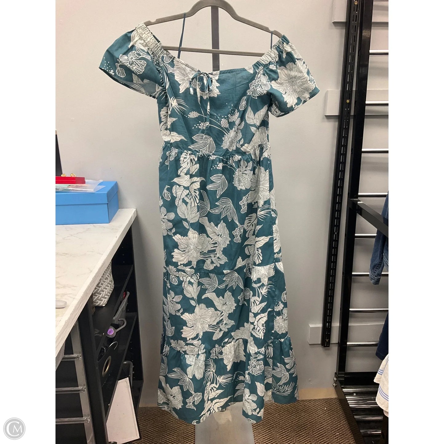 Dress Casual Maxi By Antthony In Blue & White, Size: L