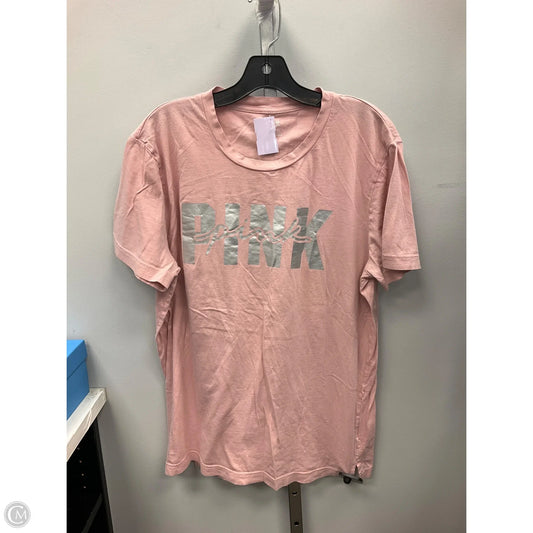 Top Short Sleeve Basic By Pink In Pink, Size: L