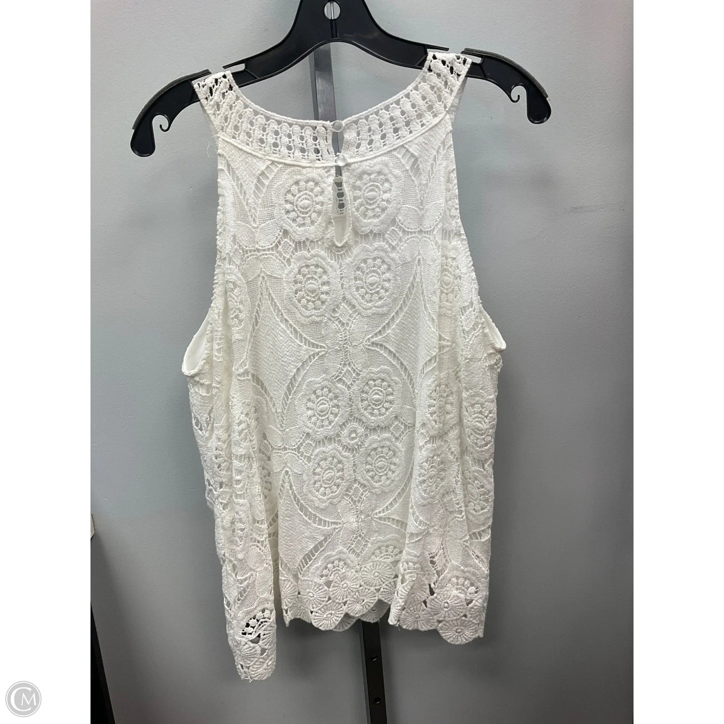 Top Sleeveless By Clothes Mentor In White, Size: L