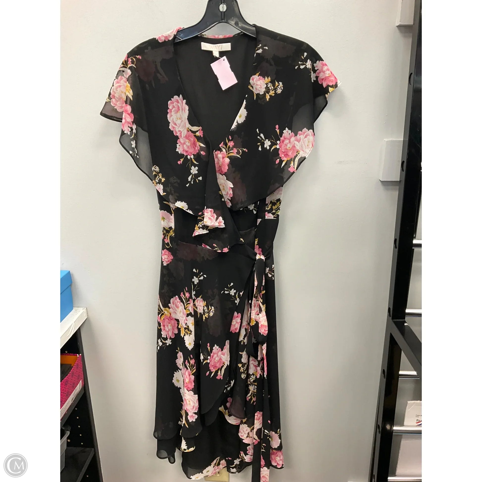 Dress Casual Midi By Wayf In Black & Pink, Size: L