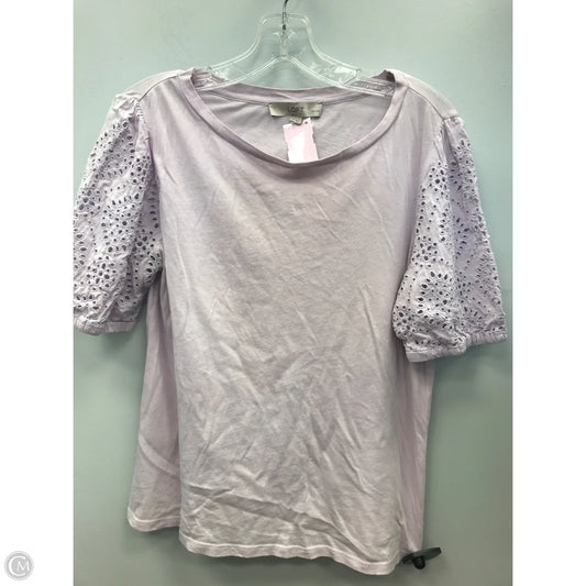Top Short Sleeve By Loft In Purple, Size: Mp