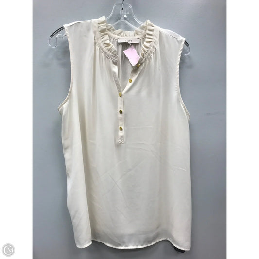 Top Sleeveless By Loft In Cream, Size: L