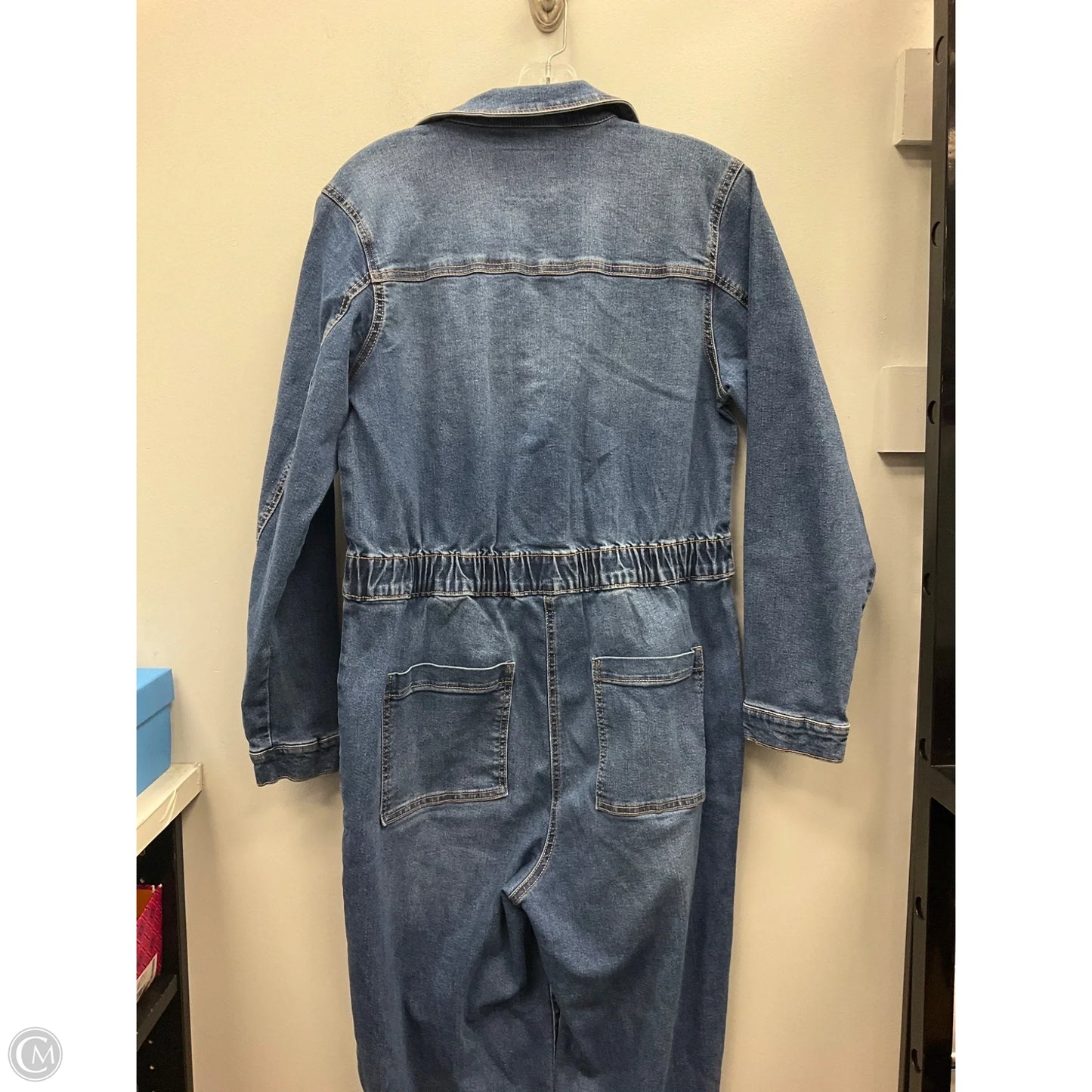 Jumpsuit By Celebrity Pink In Blue Denim, Size: L