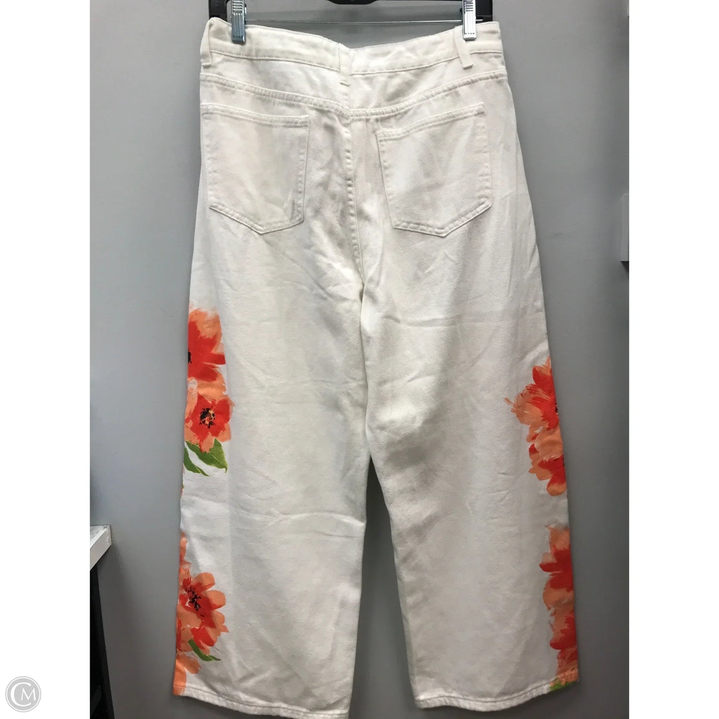 Jeans Wide Leg By Shein In Orange & White, Size: 8