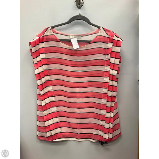 Top Sleeveless By Loft In Pink & Tan, Size: M