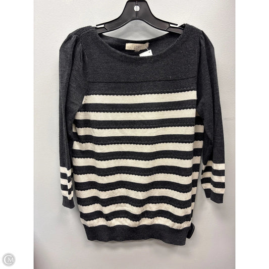 Sweater By Loft In Grey & White, Size: M