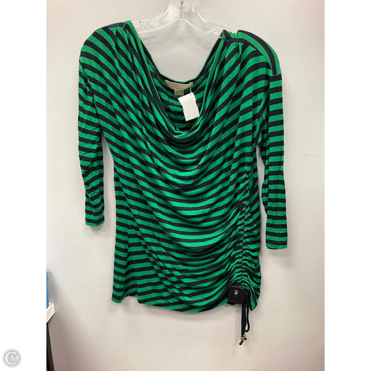Top 3/4 Sleeve By Michael By Michael Kors In Striped Pattern, Size: M