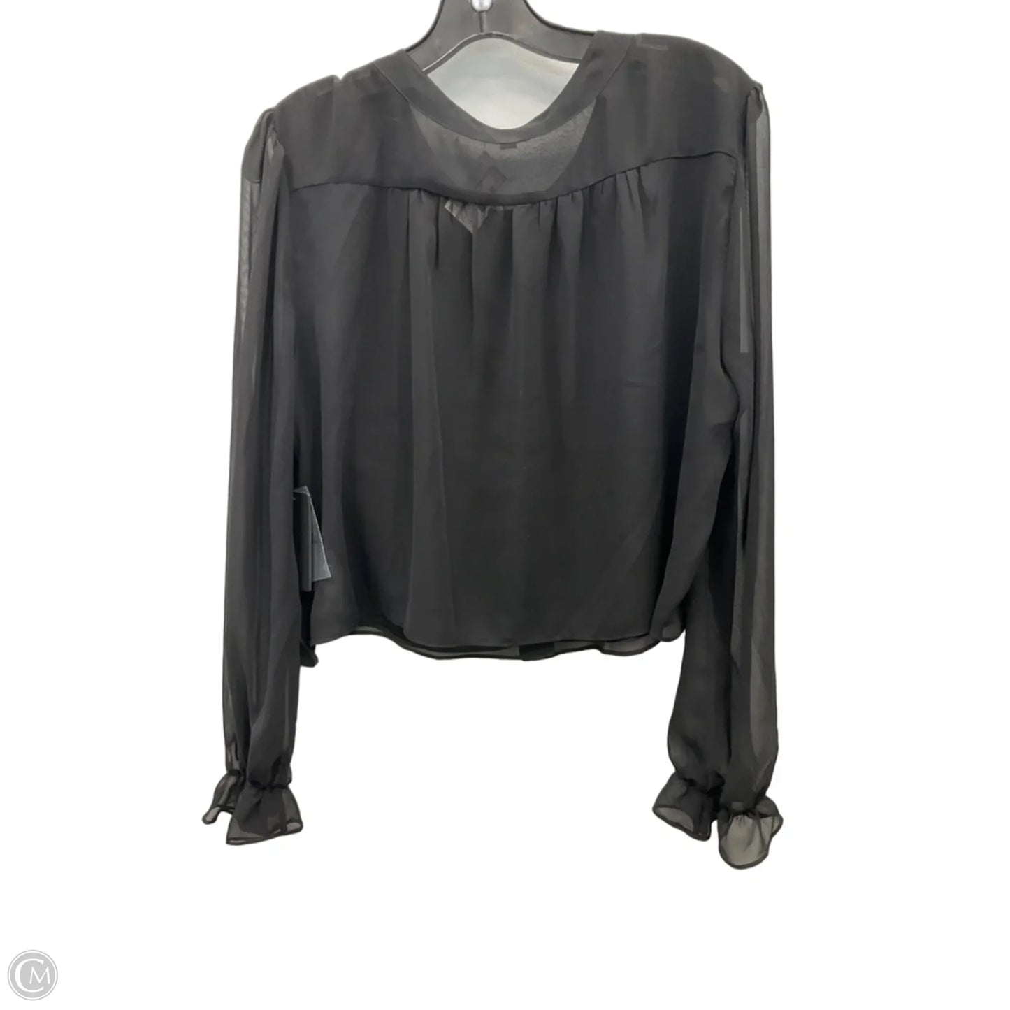 Top Long Sleeve By Guess In Black, Size: L