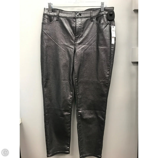 Jeans Skinny By Talbots In Silver, Size: 10p