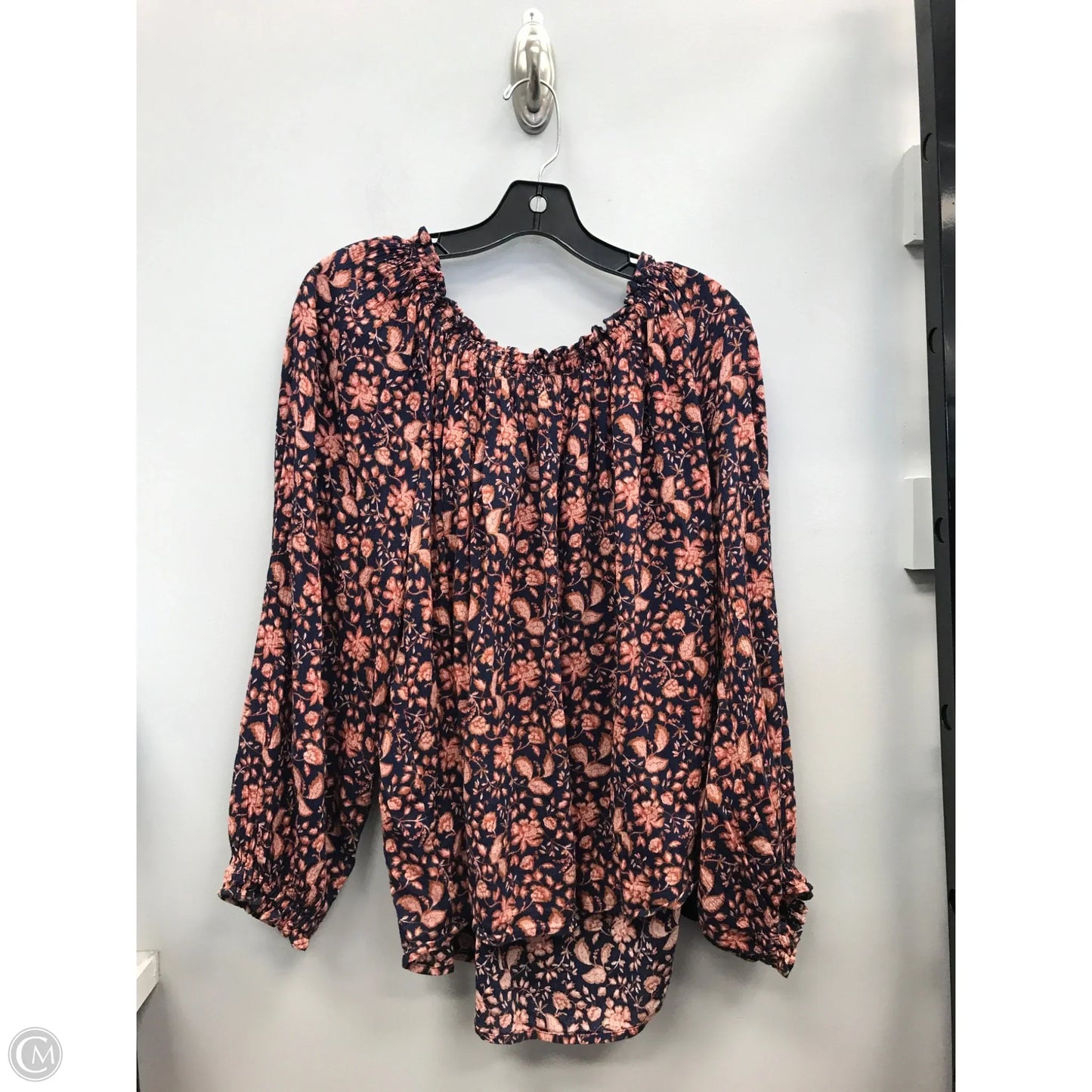 Top Long Sleeve By Caslon In Blue & Pink, Size: Xl