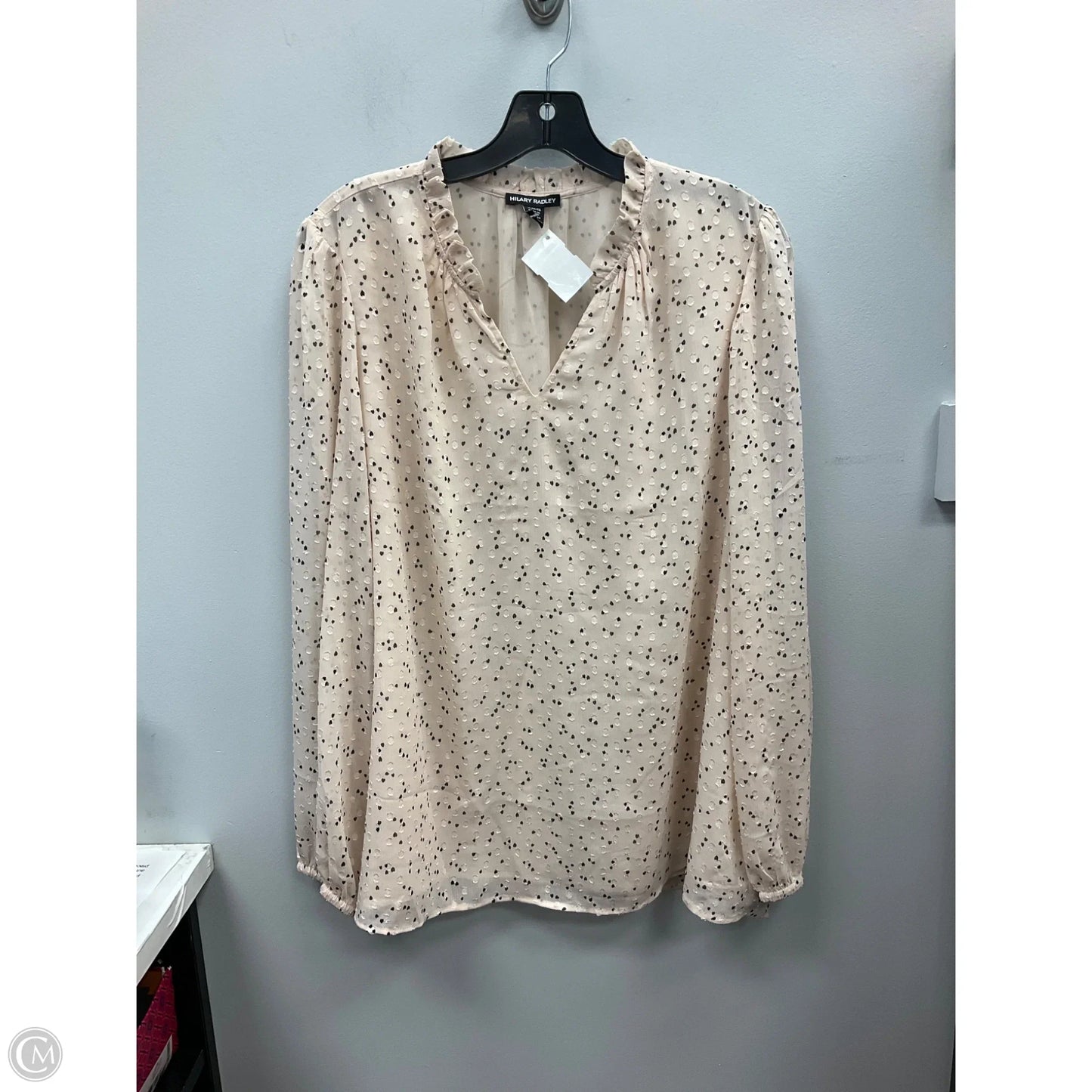 Top Long Sleeve By Hilary Radley In Tan, Size: Xl