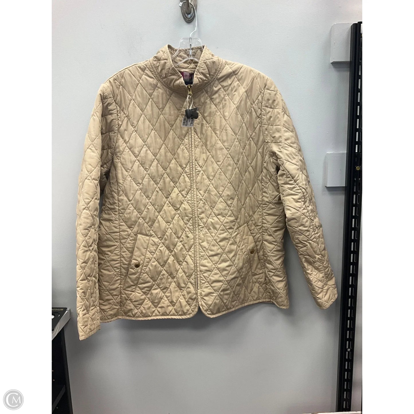 Jacket Puffer & Quilted By Lands End In Tan, Size: L