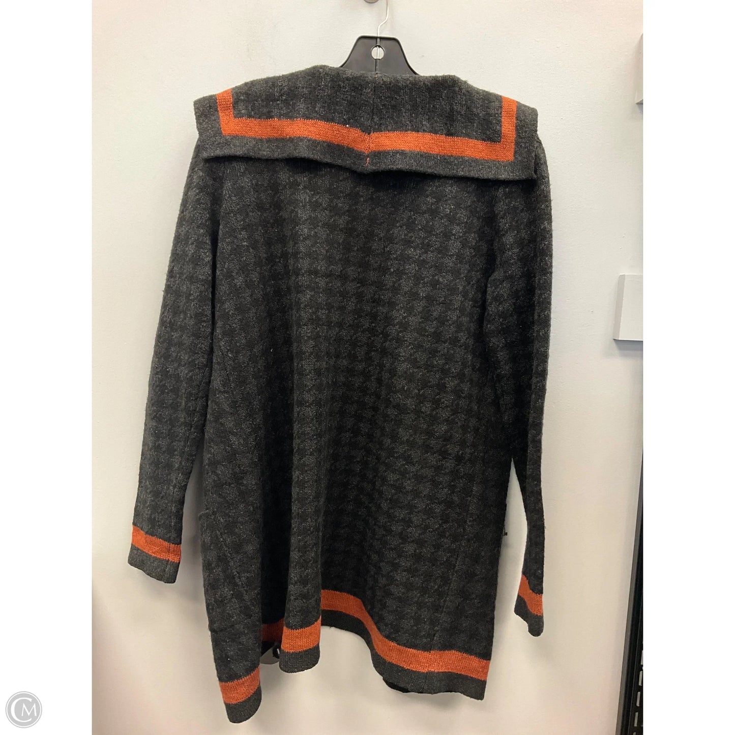 Sweater Cardigan By 89th And Madison In Black & Orange, Size: S