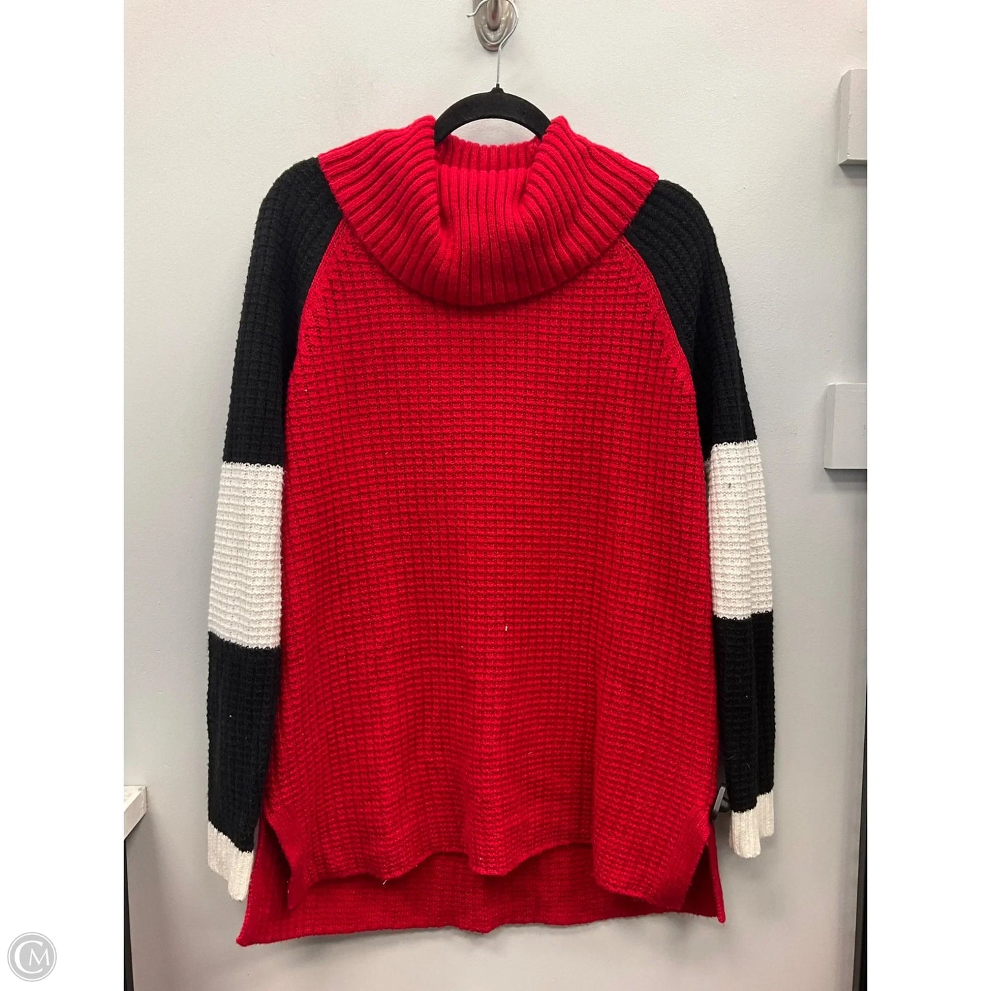 Sweater By Talbots In Black & Red, Size: L