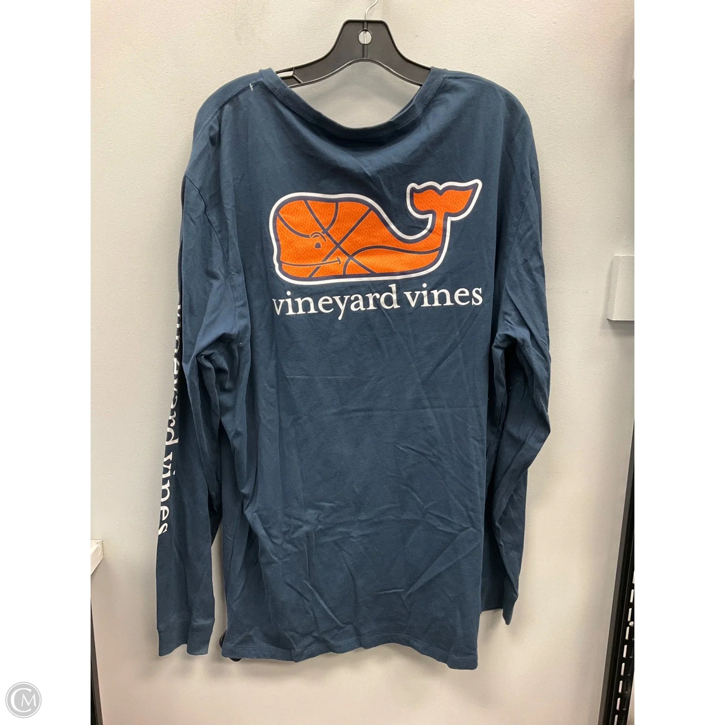 Top Long Sleeve By Vineyard Vines In Blue & Orange, Size: Xl