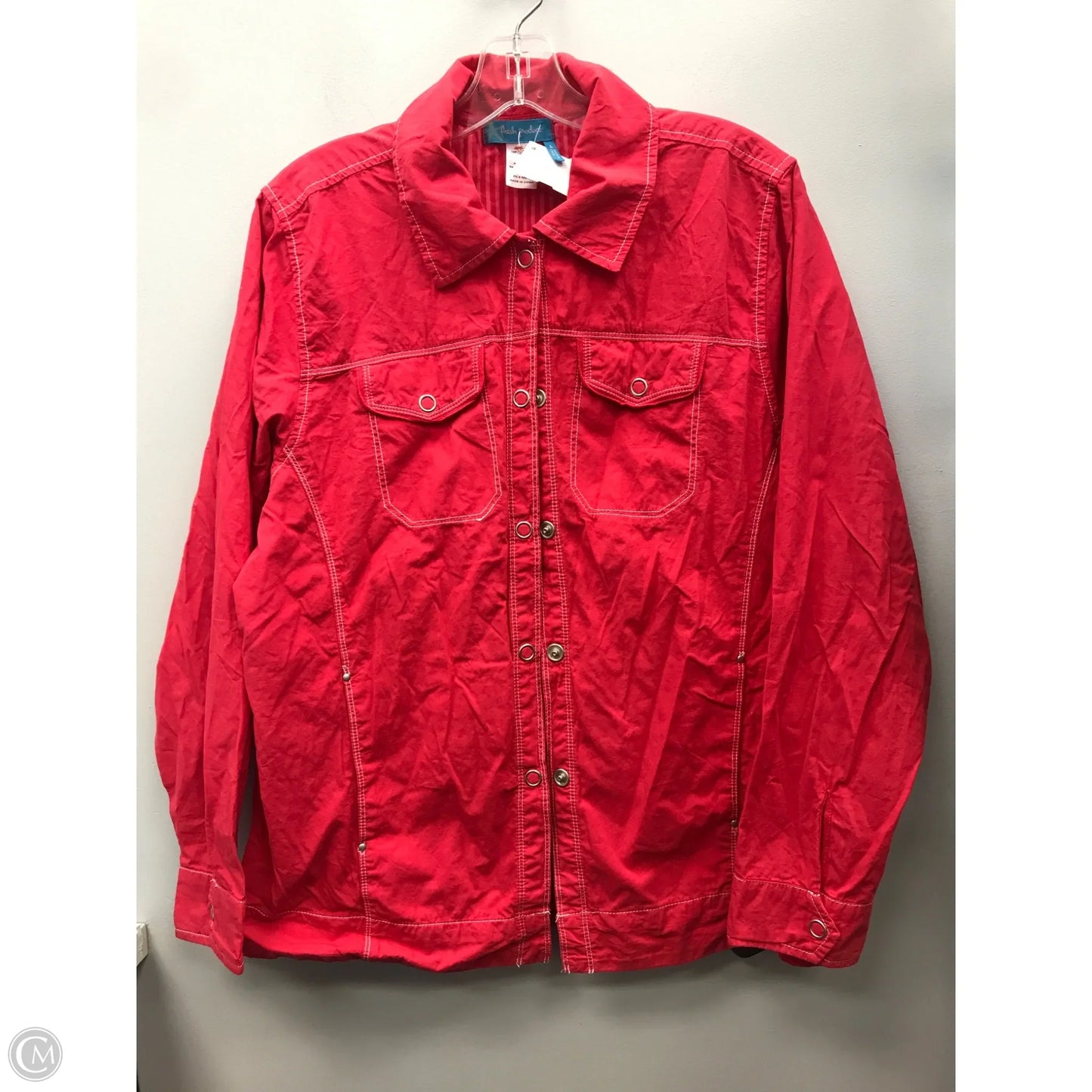 Jacket Shirt By Fresh Produce In Pink, Size: L