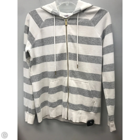 Sweatshirt Hoodie By Tommy Hilfiger In Grey & White, Size: S