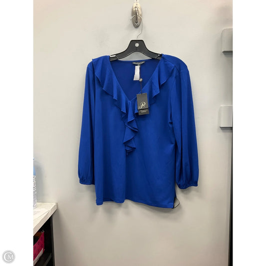 Top Long Sleeve By Adrianna Papell In Blue, Size: M